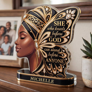 She Who Kneels Before God Butterfly - Personalized Custom Shaped Acrylic Plaque