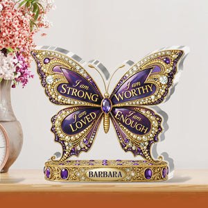 I Am Strong - Christian Gifts for Girls Personalized Custom Shaped Acrylic Plaque