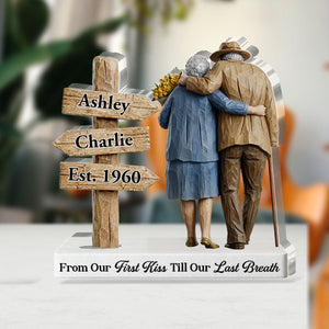 From Our First Kiss Till Our Last Breath - Personalized Custom Shaped Squared Acrylic Plaque