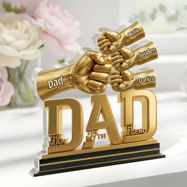 Dad The Man The Myth The Legend - Personalized Custom Shaped Acrylic Plaque Father's Day Gift, Custom Gift For Papa, Dad, Husband