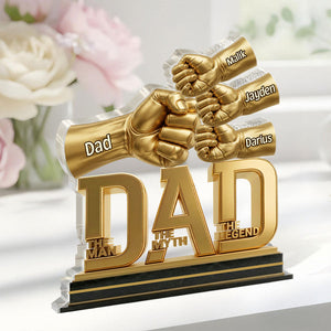 Dad The Man The Myth The Legend - Personalized Custom Shaped Acrylic Plaque Father's Day Gift, Custom Gift For Papa, Dad, Husband