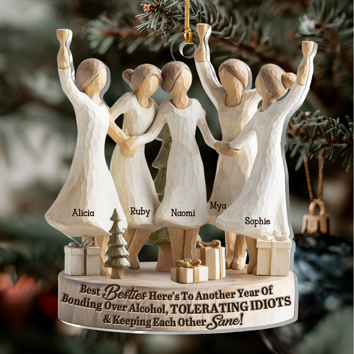 We'll Be Friends Until We're Old And Senile - Personalized 1-Layer Acrylic Ornament