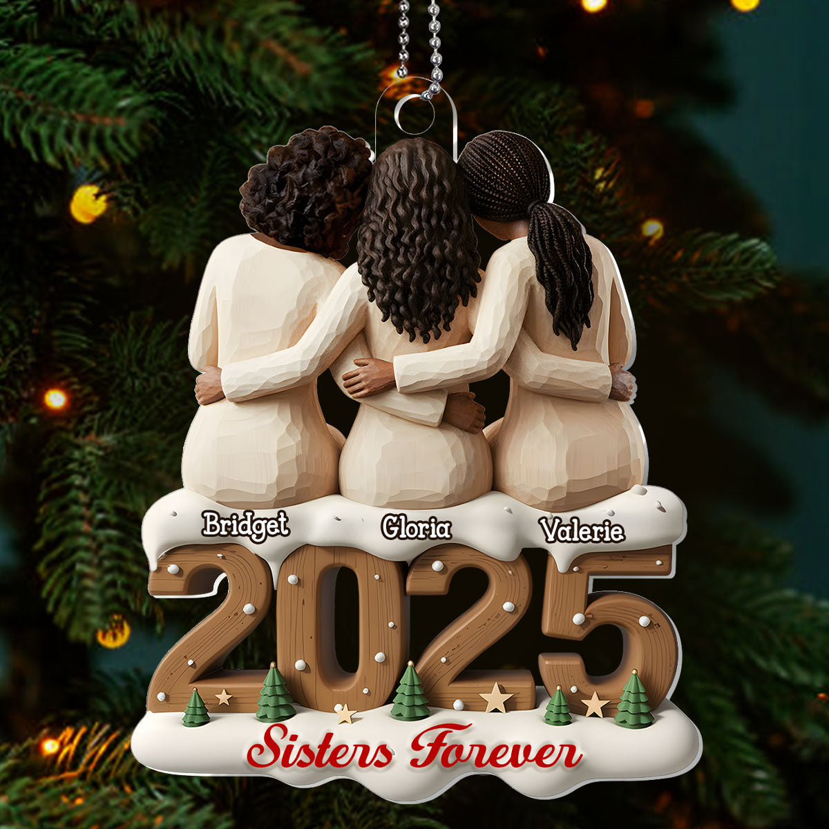 Sisters And Besties Forever - Personalized 1-Layer Acrylic Ornament