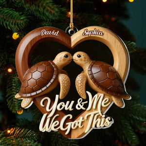 Forever Us Sea Turtle - Personalized 1-Layer Acrylic Ornament