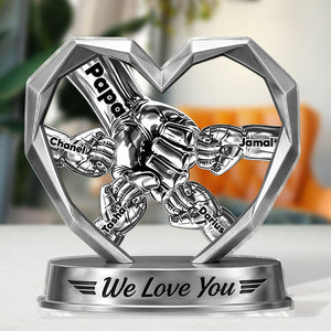 We Love You - Personalized Custom Shaped Acrylic Plaque Daddy s Team Acrylic Plaque Custom Gift for Dad, Custom Shaped Family Keepsake Decor