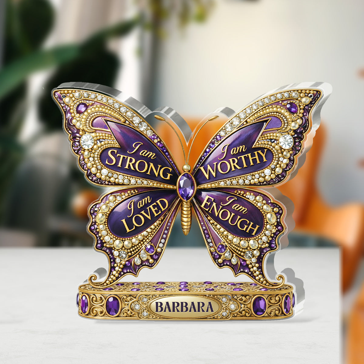 I Am Strong - Christian Gifts for Girls Personalized Custom Shaped Acrylic Plaque