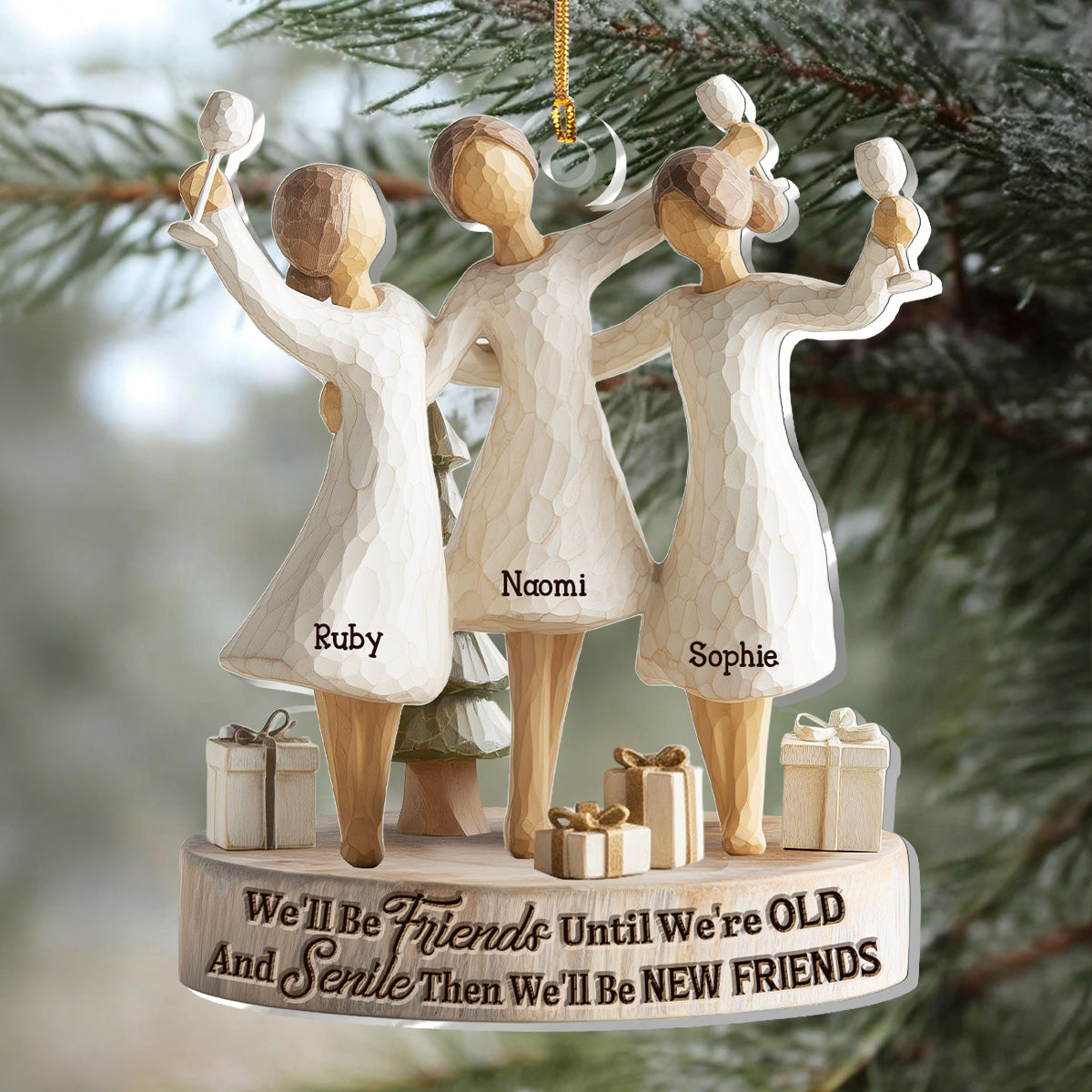 We'll Be Friends Until We're Old And Senile - Personalized 1-Layer Acrylic Ornament