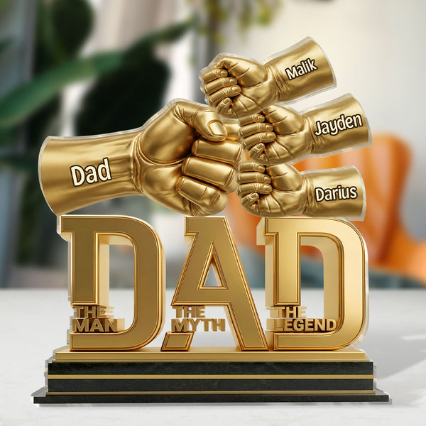 Dad The Man The Myth The Legend - Personalized Custom Shaped Acrylic Plaque Father's Day Gift, Custom Gift For Papa, Dad, Husband