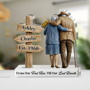 From Our First Kiss Till Our Last Breath - Personalized Custom Shaped Squared Acrylic Plaque