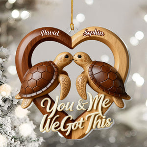 Forever Us Sea Turtle - Personalized 1-Layer Acrylic Ornament