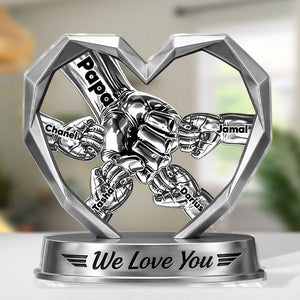 We Love You - Personalized Custom Shaped Acrylic Plaque Daddy s Team Acrylic Plaque Custom Gift for Dad, Custom Shaped Family Keepsake Decor
