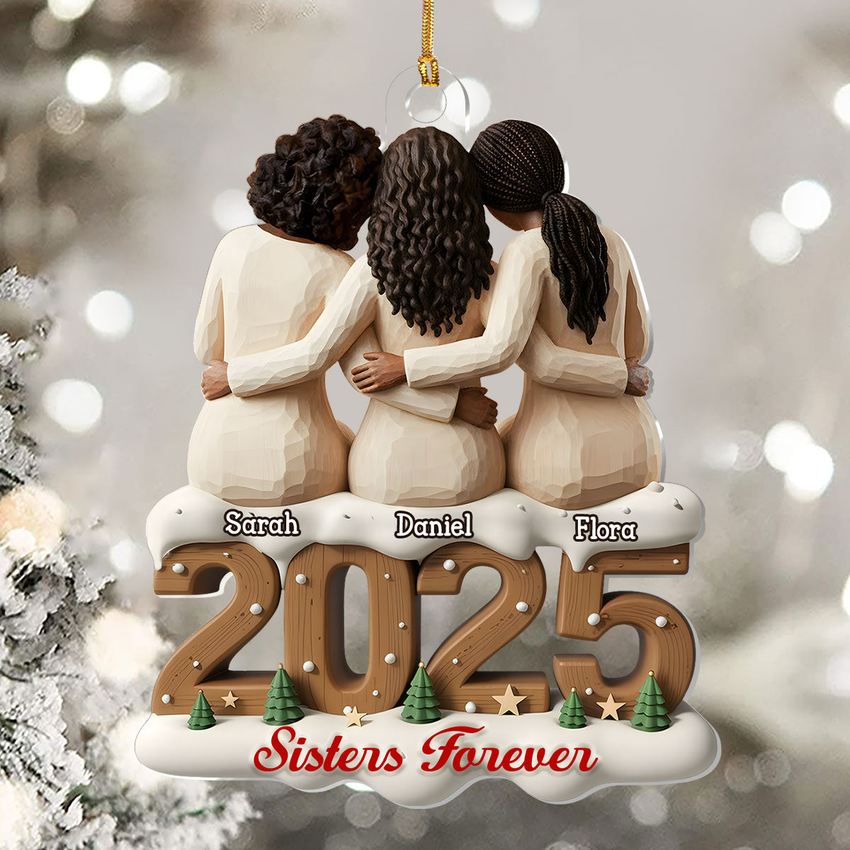 Sisters And Besties Forever - Personalized 1-Layer Acrylic Ornament