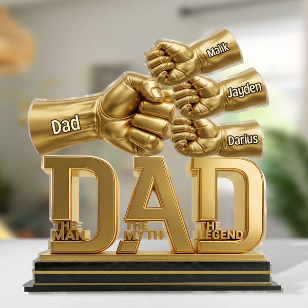 Dad The Man The Myth The Legend - Personalized Custom Shaped Acrylic Plaque Father's Day Gift, Custom Gift For Papa, Dad, Husband