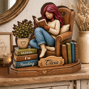 Just A Girl Who Love Books - Personalized Wooden Block