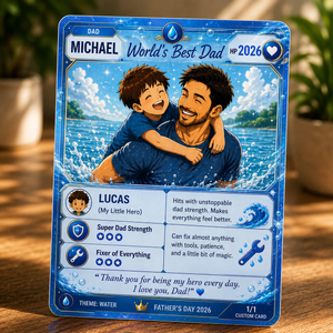 Personalized Dad Card, Custom Father Trading Card, Holographic Acrylic Card, Anime Dad Gift, Father's Day Keepsake, Custom Theme Card
