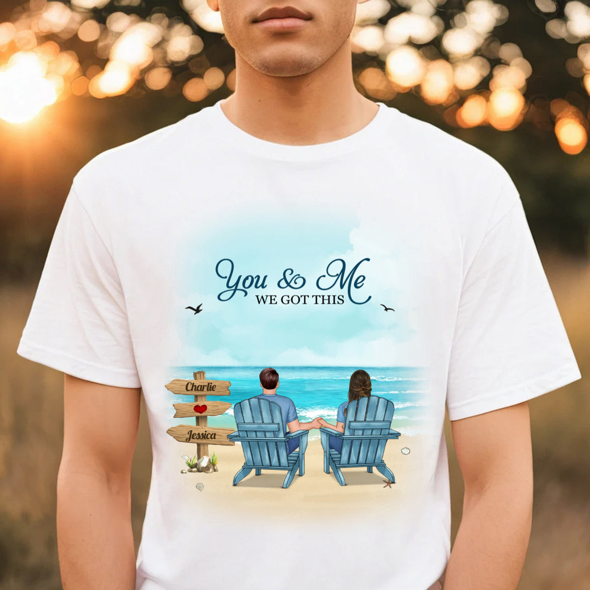 Personalized You And Me We Got This Perfectly T-shirt Romantic Gift For Couples Beach Custom Apparel Anniversary Gift for Couple