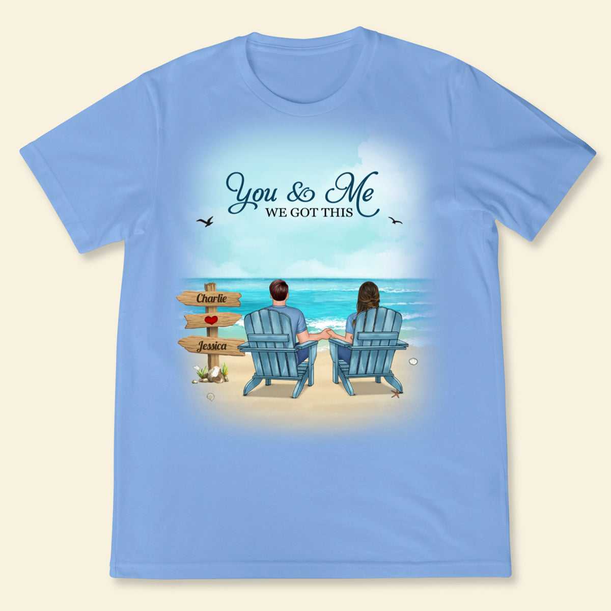 Personalized You And Me We Got This Perfectly T-shirt Romantic Gift For Couples Beach Custom Apparel Anniversary Gift for Couple
