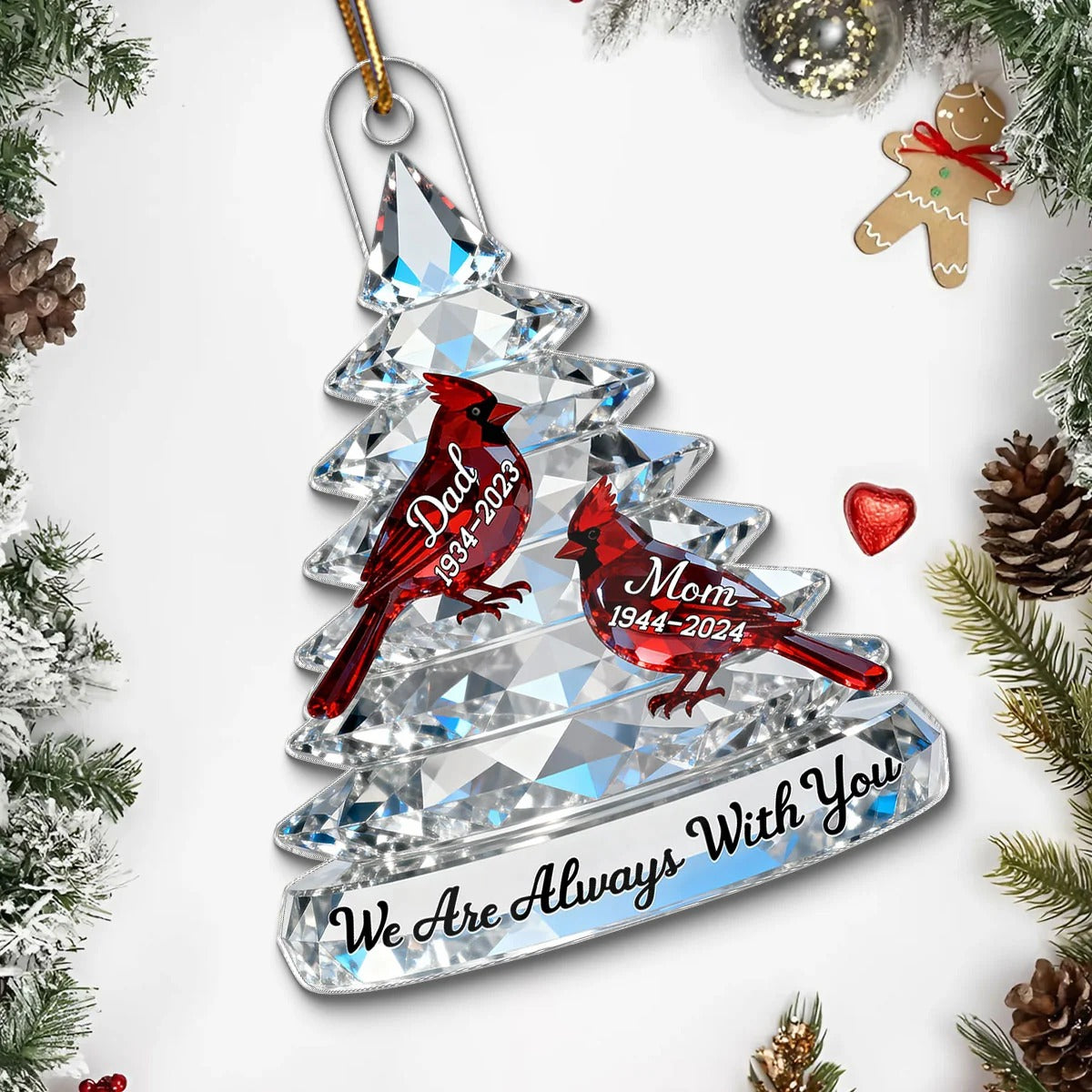 Memorial Tree Cardinals - Personalized Acrylic Ornament