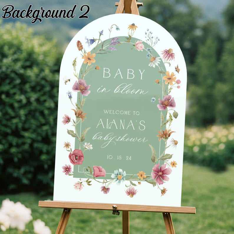 Pink Wildflowers Baby Shower Sign, Floral Girls Baby In Bloom Sign, Girl Shower Welcome Sign, Girls Baby Shower Decorations