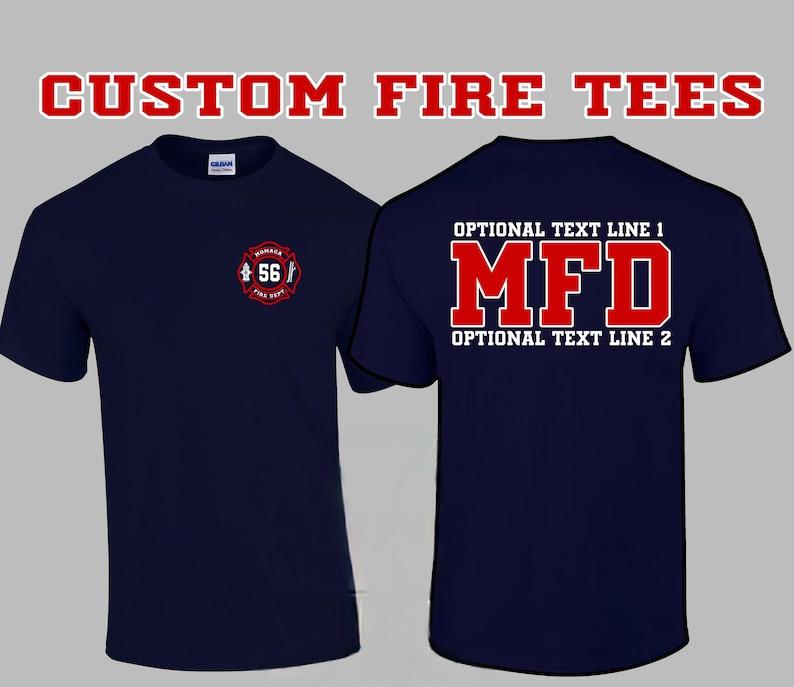 Firefighter Custom Apparel | Custom Duty Tees | Firefighter Apparel | Personalized Fire Tees | Work shirts