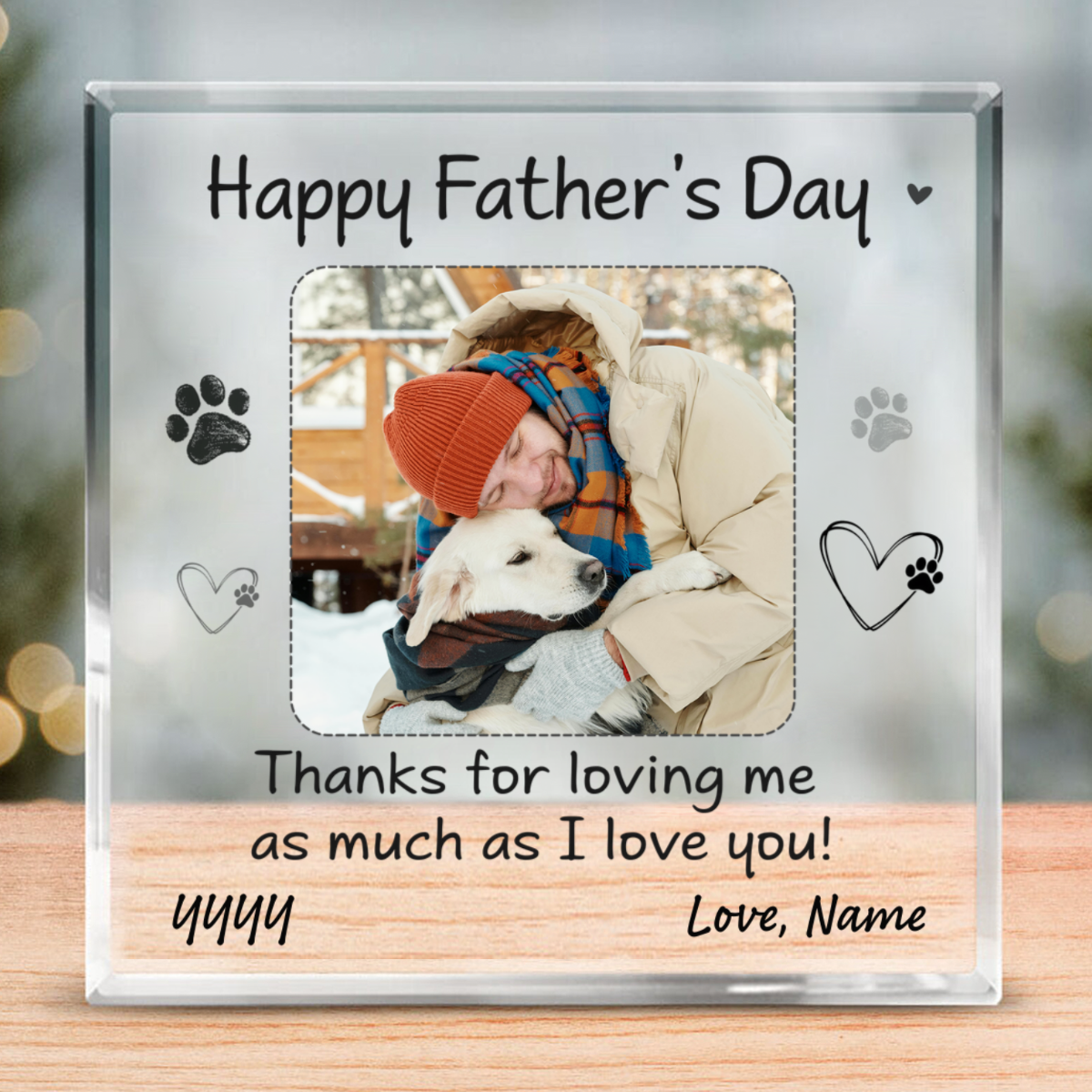 Fathers Day Gifts From Dog, Dog Dad Photo Acrylic Plaque, Personalized Dog Dad Gifts, Dog Father Gifts