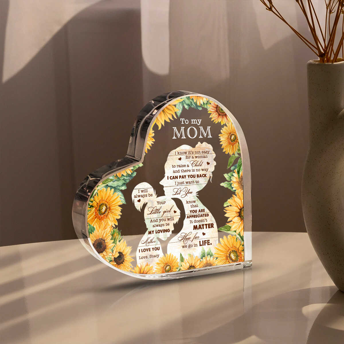 To My Mom Personalized Acrylic Plaque, Mother s Day Gift, Gifts for Mom, Birthday Gift for Mom