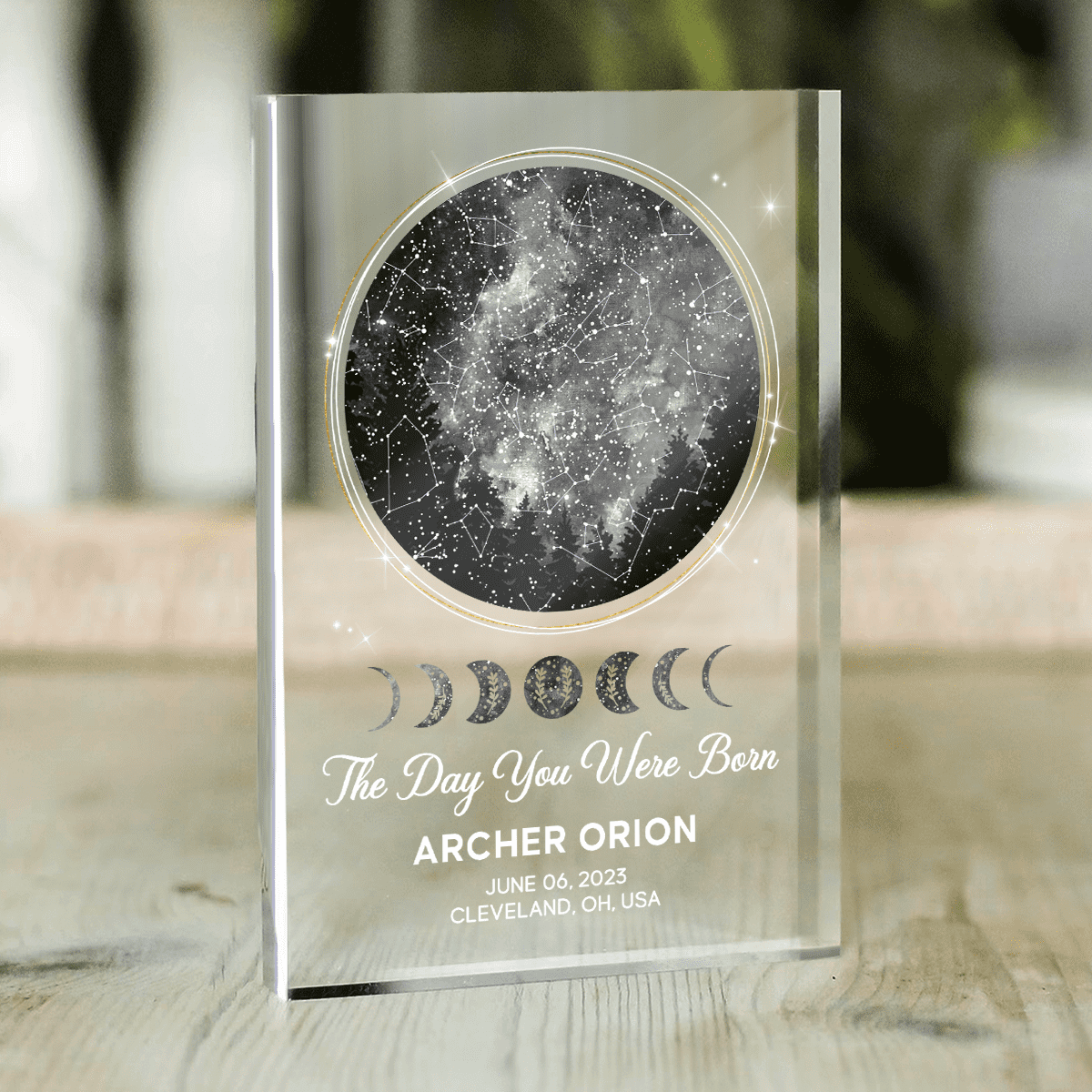 The Day You Were Born Custom Star Map Acrylic Plaque, Star Map Birthday Gift, Personalized Constellation Map Acrylic