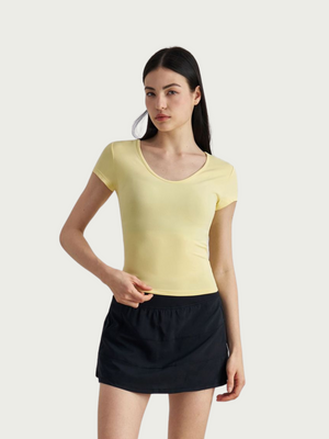 Tight Yoga Tops Short-sleeved Sports Polo Shirts For Women Slim Fitness Yoga Clothes ADDK1515