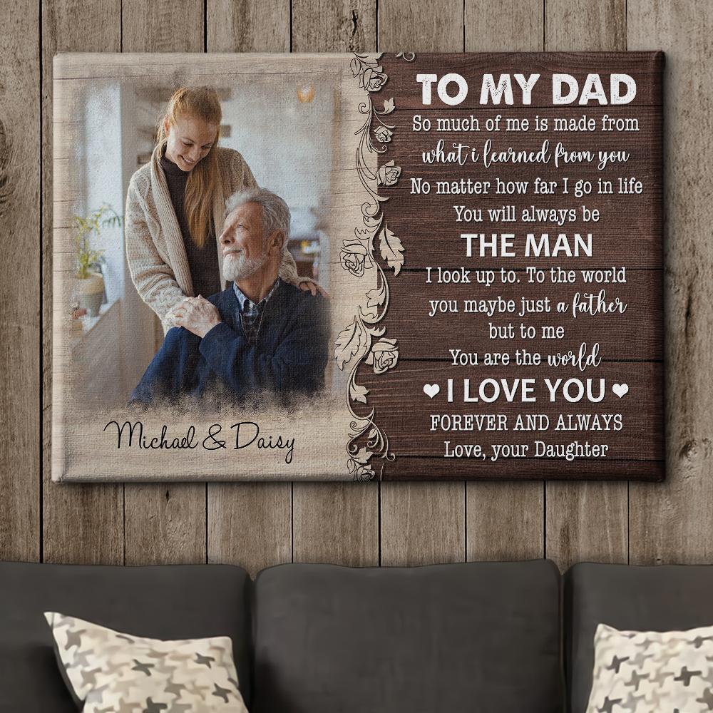 You Are The World Father Day Gift From Daughter And Son - Personalized Custom Photo Canvas