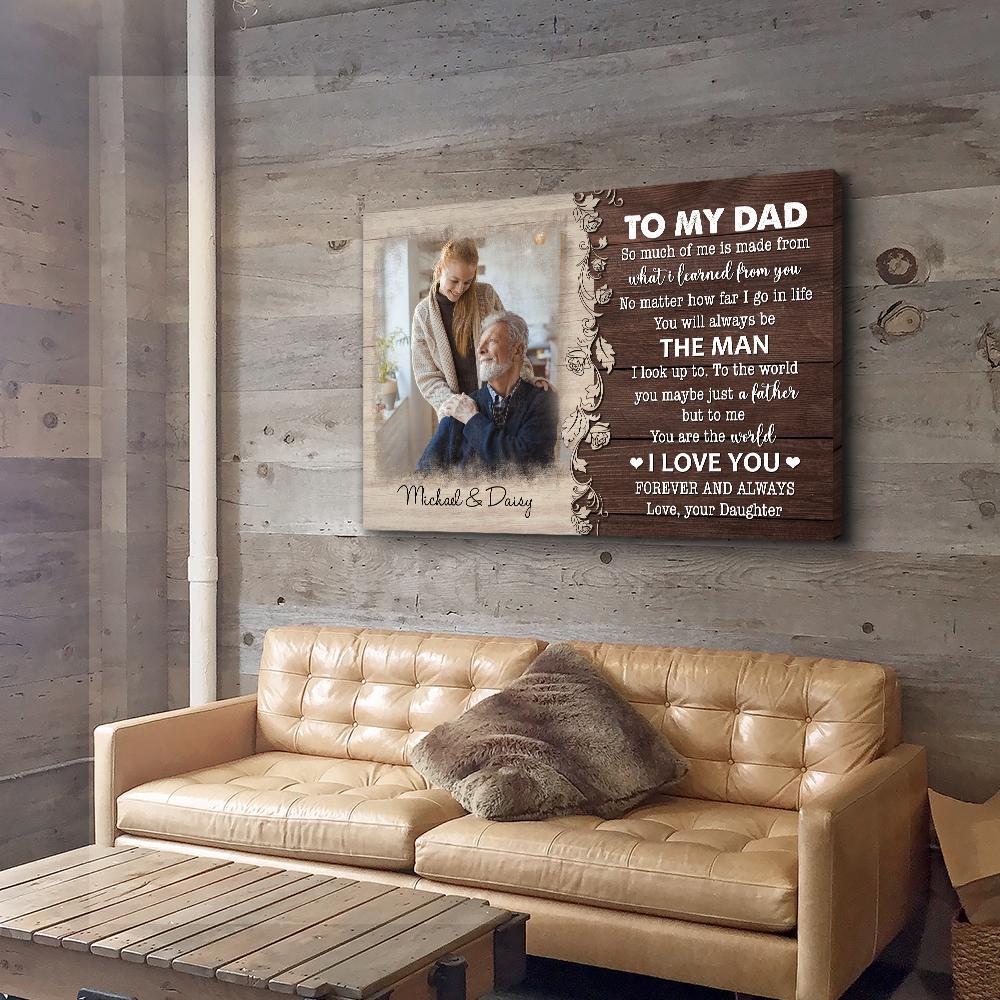 You Are The World Father Day Gift From Daughter And Son - Personalized Custom Photo Canvas