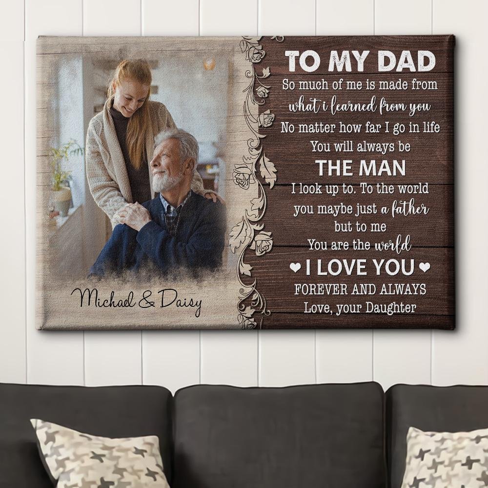 You Are The World Father Day Gift From Daughter And Son - Personalized Custom Photo Canvas