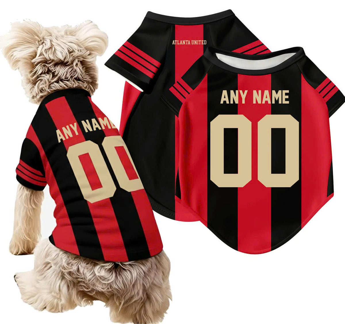Atlanta United Dog T-Shirt Pet Clothes Jersey for Dogs Custom Name and Number Gifts Soccer Fan Gift, Pet Jersey