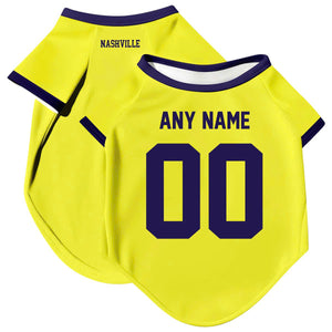 Nashville Soccer Dog T-Shirt Pet Clothes Jersey for Dogs Custom Name and Number Gifts Soccer Fan Gift, Pet Jersey
