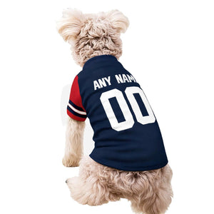 New England Soccer Dog T-Shirt Pet Clothes Jersey for Dogs Custom Name and Number Gifts Soccer Fan Gift, Pet Jersey
