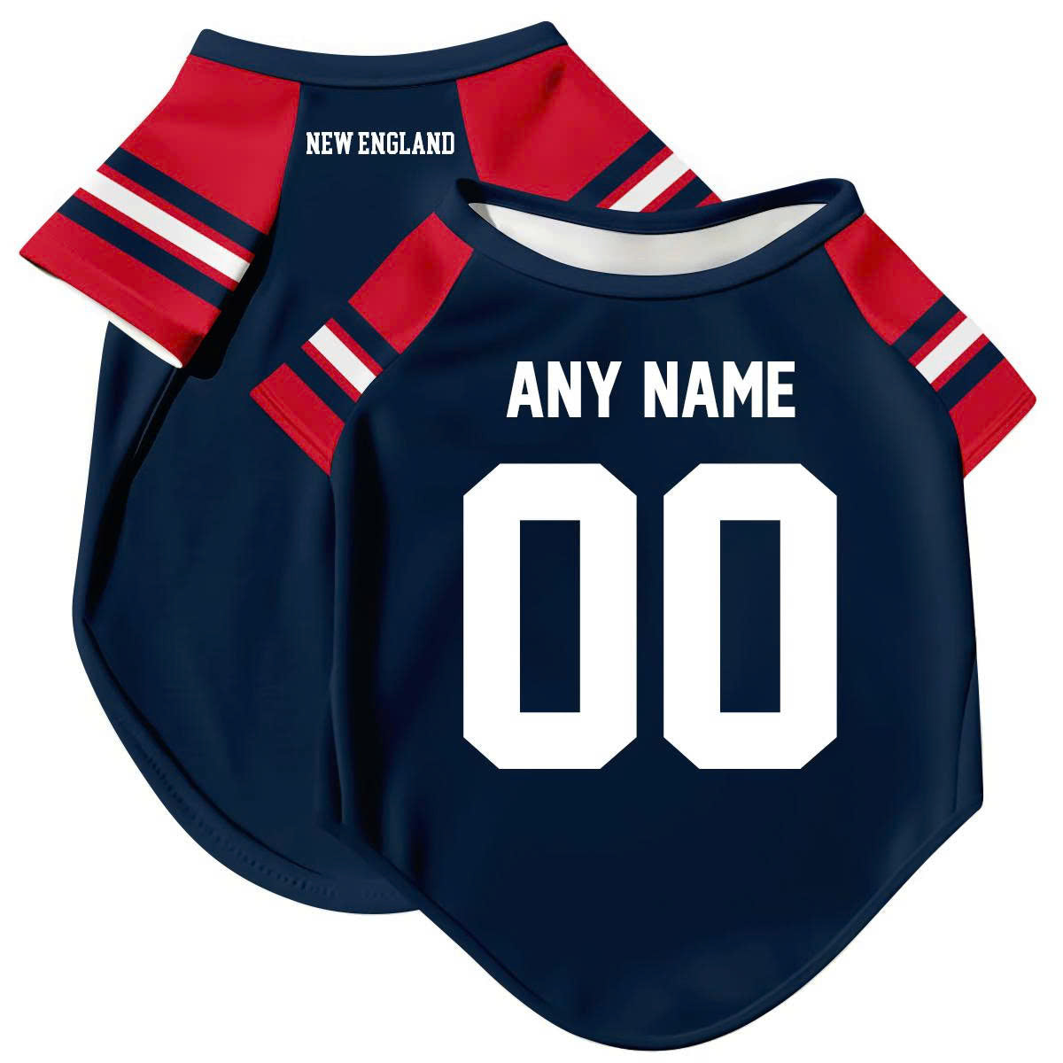 New England Soccer Dog T-Shirt Pet Clothes Jersey for Dogs Custom Name and Number Gifts Soccer Fan Gift, Pet Jersey