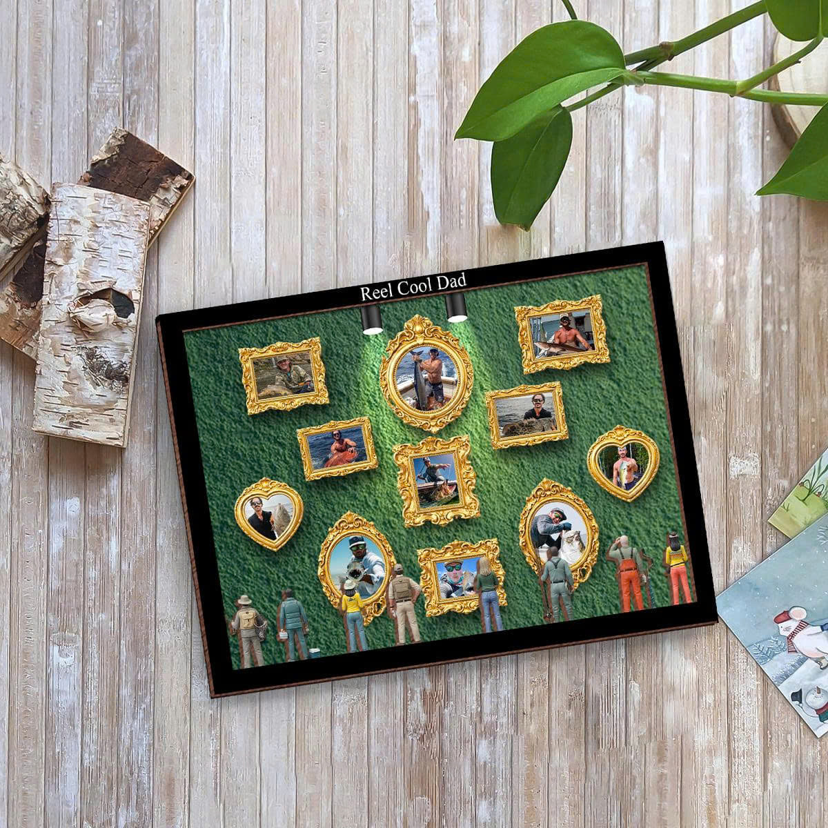 Personalized Mini Fishing Museum Wooden Frame, Custum Photos Museum, Father's Day Gift, Fishing Lovers Gift, Preserving Memories Of Fishing Trips