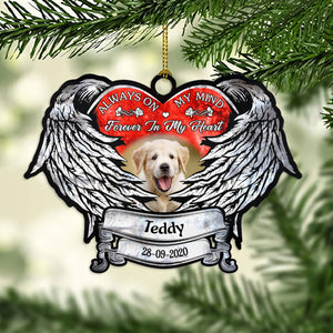 Dog Remembrance Christmas Ornament - Always On My Mind - In Remembrance Of Dog Gifts