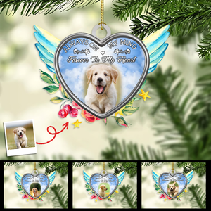 Dog Photo Memorial Ornament - Always On My Mind Forever In My Heart - Custom Dog Memorial Gifts