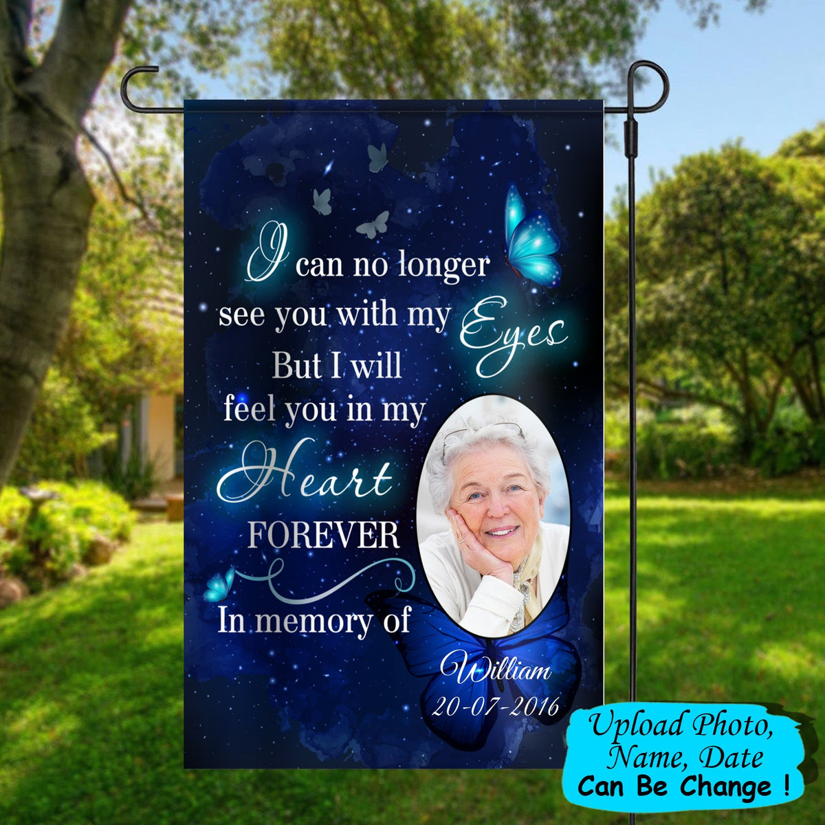 Feel You In My Heart Memorial Personalized Upload Photo Garden Flag GF.1219.TP 1219.jpg?v=1607999033