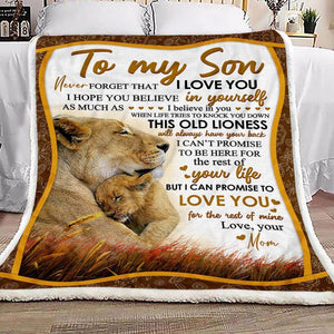 Letter Lion Mom To Son - Personalized Blanket - Gift for Son 1603217310395_bde1a74b-ae3e-4214-8be8-184b9a0f6217.jpg?v=1644998287