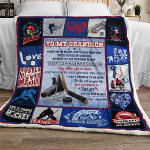 Gift For Grandson Blanket, To My Grandson Ice Hockey 1605630977641.jpg