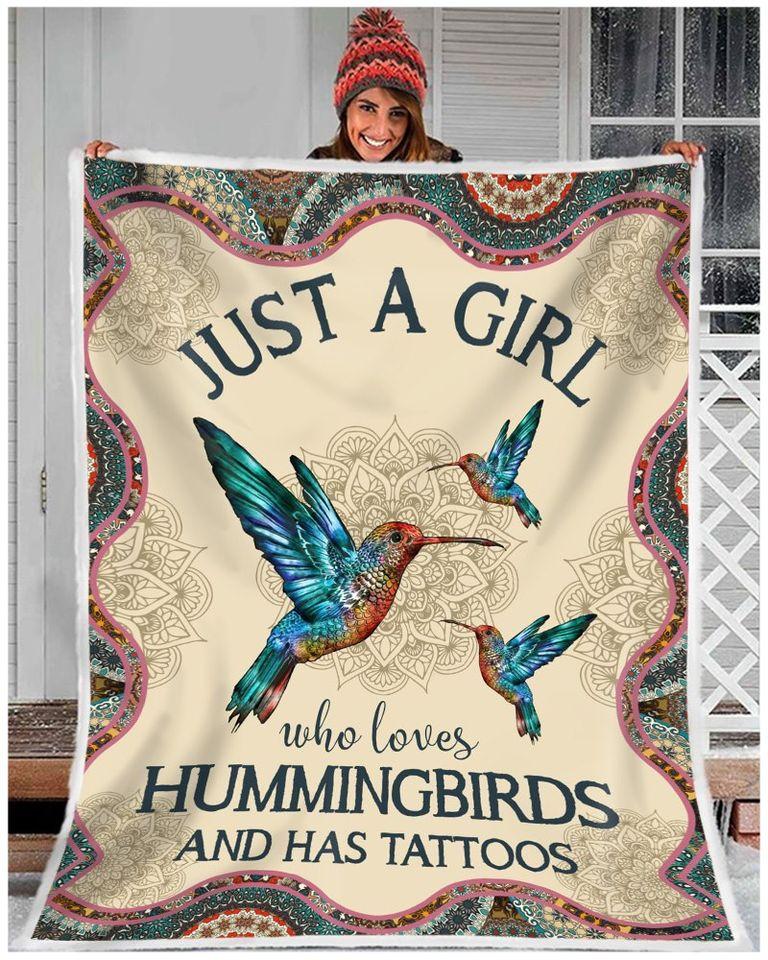 Hummingbird Blanket, Just A Girl Who Loves Hummingbirds And Has Tattoos Mandala Blanket 1608136076705.jpg