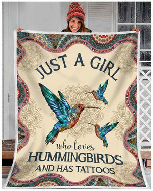 Hummingbird Blanket, Just A Girl Who Loves Hummingbirds And Has Tattoos Mandala Blanket 1608136076705.jpg