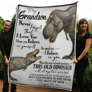 Gift For Grandson Blanket, To My Grandson Dinosaur Always Have Your Back 1608136079167.jpg