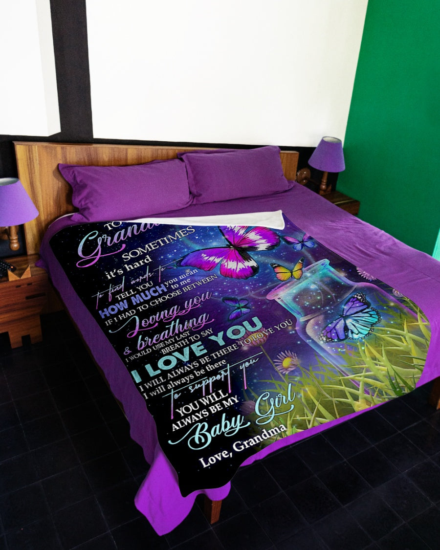 GIft For Granddaughter Blanket, To My Granddaughter You Will Always Be My Baby Girl Fleece Blanket 1614612723745.jpg