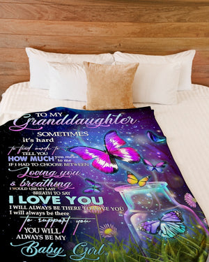 GIft For Granddaughter Blanket, To My Granddaughter You Will Always Be My Baby Girl Fleece Blanket 1614612724078.jpg