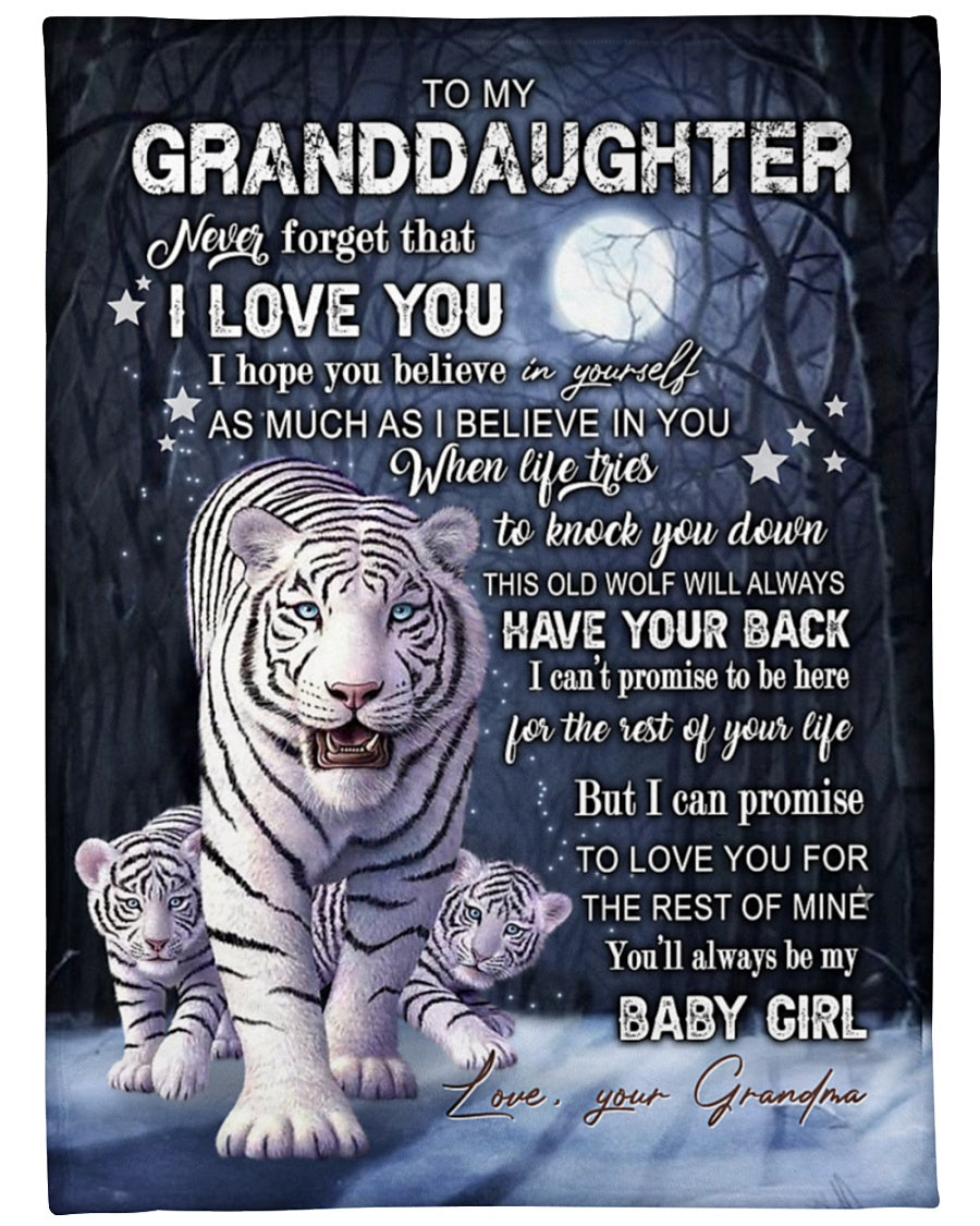 Gift For Granddaughter Blanket, Grandma To My Granddaughter Never Forget That I Love You Fleece Blanket 1614612742195.jpg