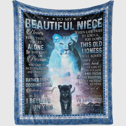 Personalized To My Niece Lion Blanket, From Aunt Believe In Yourself As Much As I Believe In You Great 1627869314827.jpg