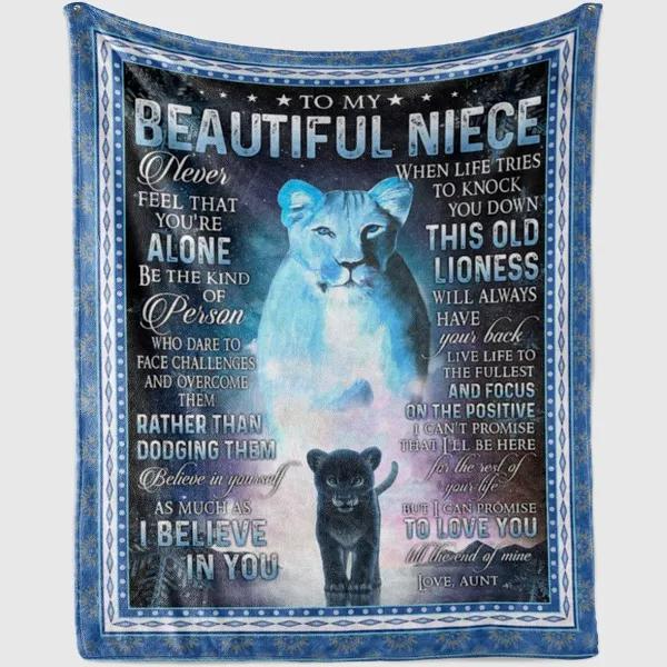 Personalized To My Niece Lion Blanket, From Aunt Believe In Yourself As Much As I Believe In You Great 1627869314827.jpg