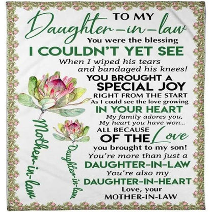 Gift For Daughter In Law Blanket, From Mom To My Daughter in Law You Were The Blessing Gifts Blanket 1632890604344.jpg